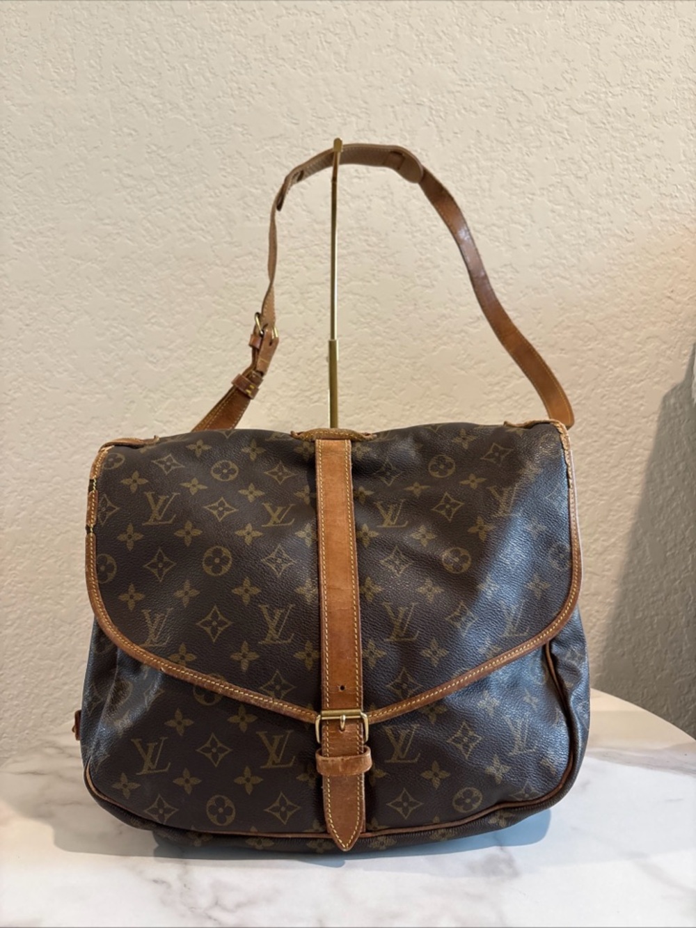 Louis Vuitton Saumur 35 Brown Monogram Crossbody Bag